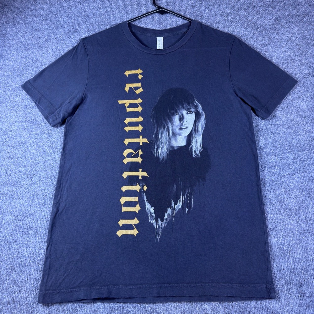 Taylor Swift Reputation Stadium Tour Graphic T-Shirt Gray Gold Medium